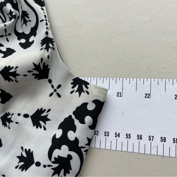 Nicole by Nicole Miller Sleeveless V-neck Button Front Damask Midi Dress; 14 - Picture 11 of 15